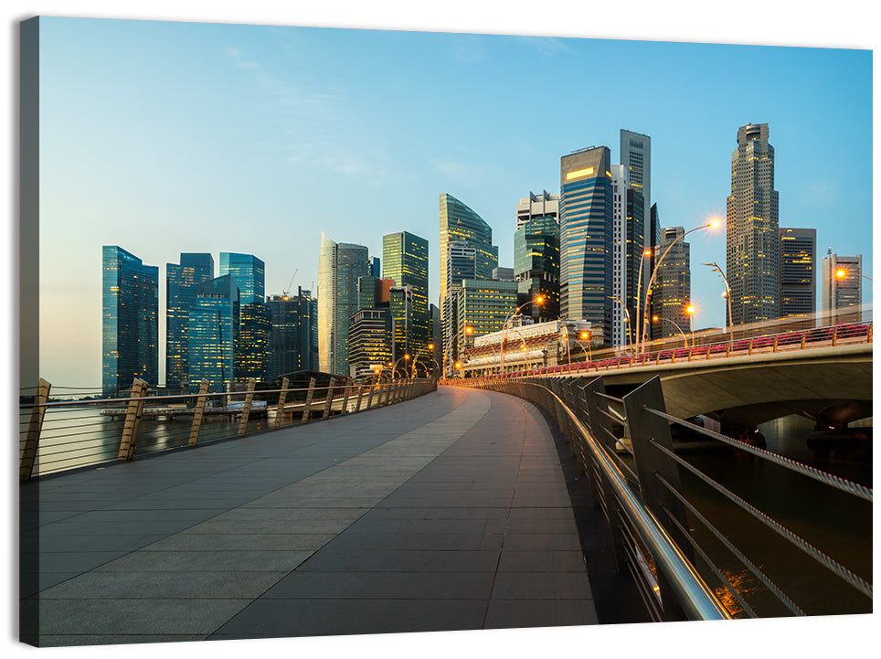 Singapore Business District Skyline Wall Art, canvas print, landscape