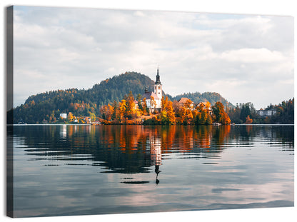 Lake Bled Island Reflection Wall Art