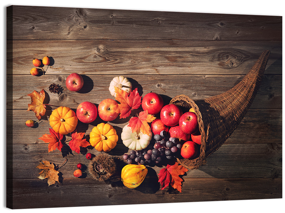 Thanksgiving Cornucopia Still Life Wall Art