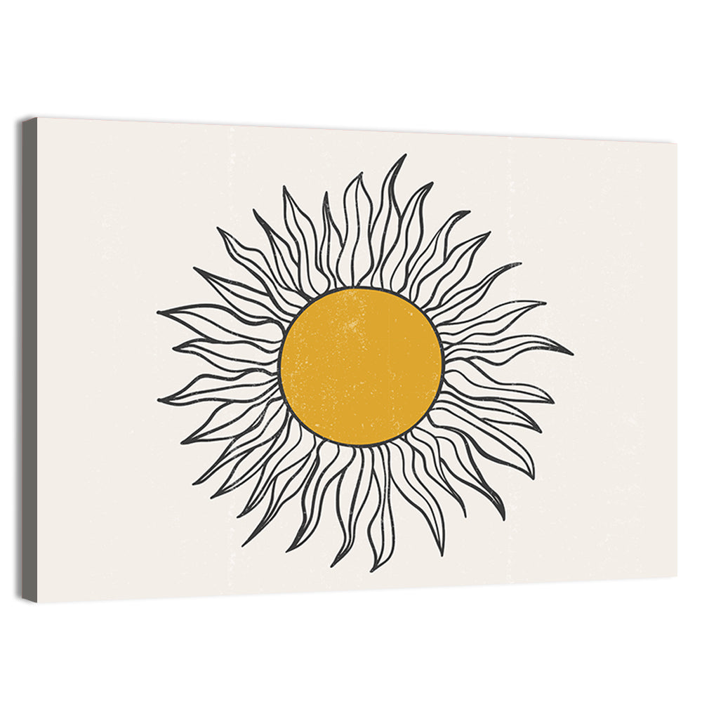 Textured Boho Sun Wall Art, canvas print, landscape