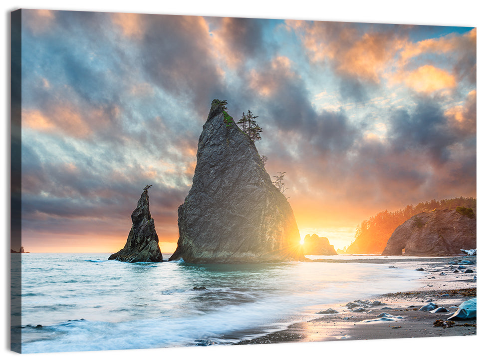 Olympic National Park Sunset Sea Stacks Wall Art