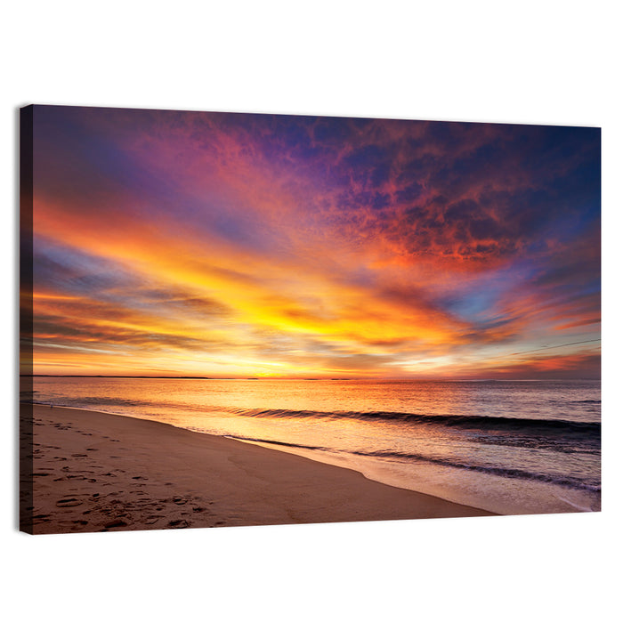 Maine Beach Sunrise Wall Art as a canvas print