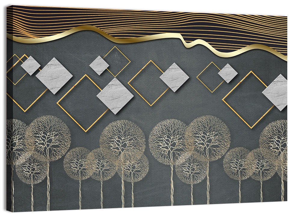 Gray and Gold Dandelion Wall Art, canvas print, landscape
