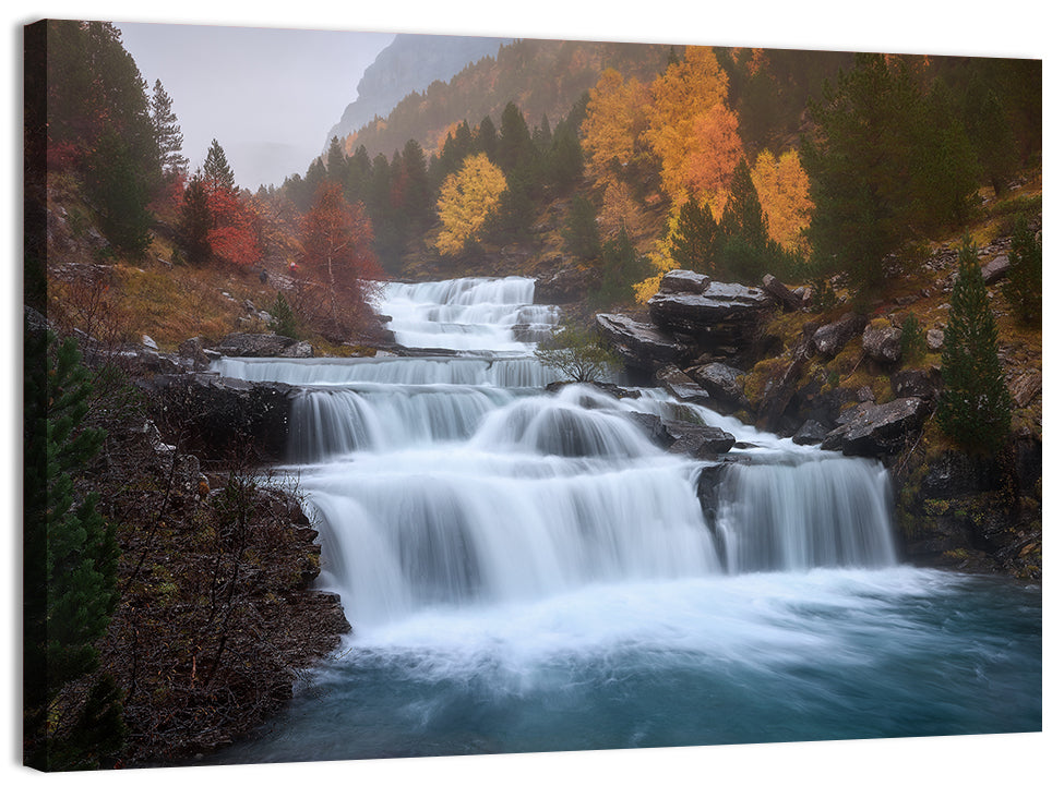 Huesca Cascading Waterfalls Wall Art, canvas print, landscape