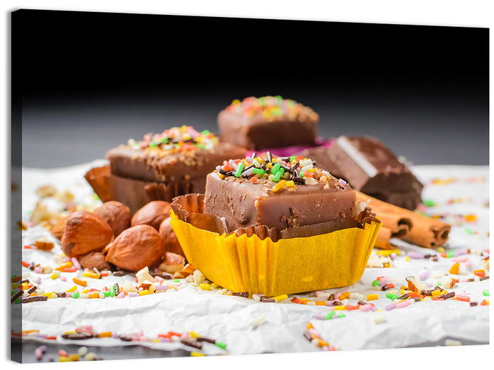 Chocolate Hazelnut Cookie Still Life Wall Art as a canvas print