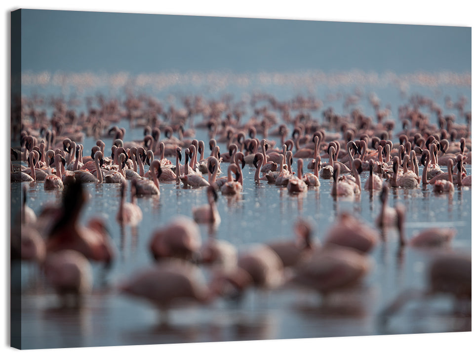 Flamingos at Lake Bagoria Wall Art, canvas print, landscape