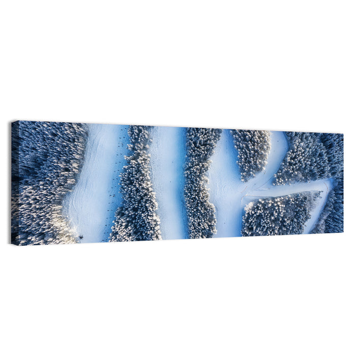Ski Resort Pathways Wall Art as a canvas print