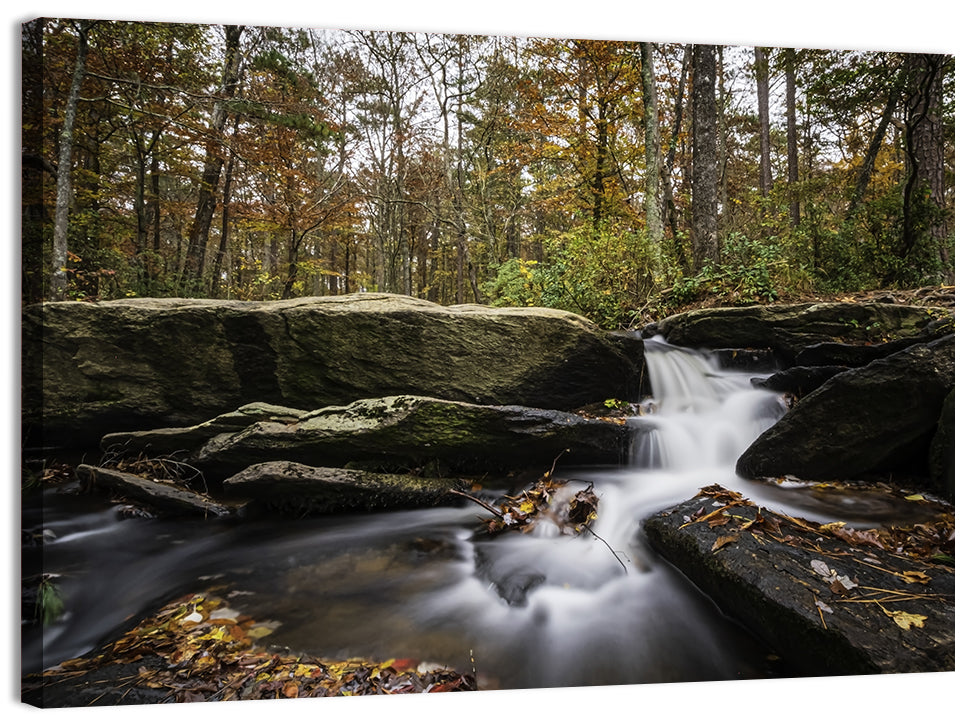 Cheaha Falls Autumn Waterfall Wall Art, canvas print, landscape