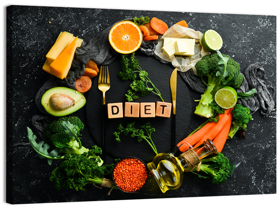 Balanced Diet Concept Wall Art, canvas print, landscape