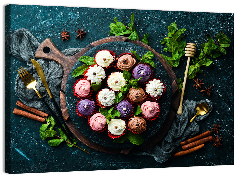 Cream Cupcakes Still Life Wall Art