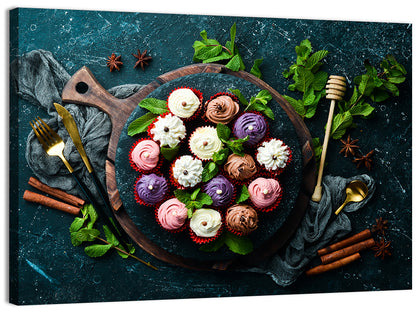 Cream Cupcakes Still Life Wall Art