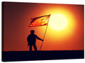 Soldier Silhouette with American Flag Wall Art