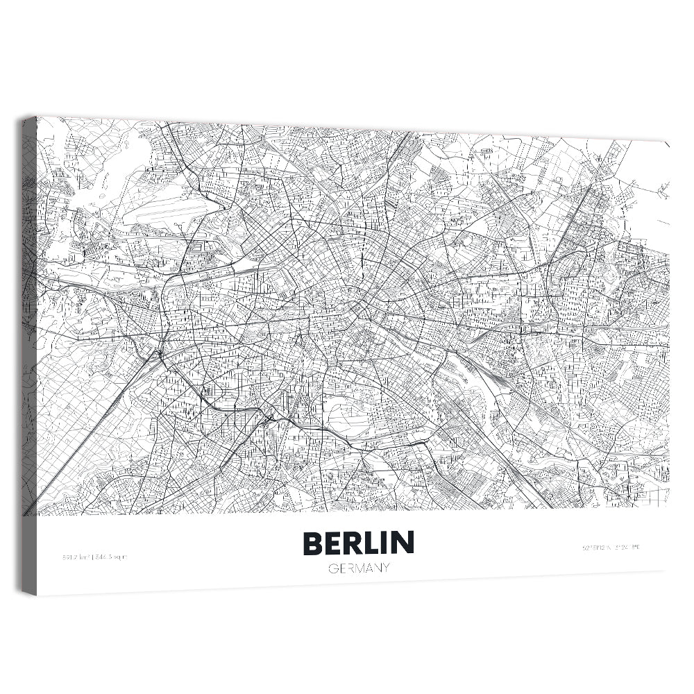 Berlin Street Network Map Wall Art