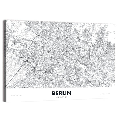 Berlin Street Network Map Wall Art