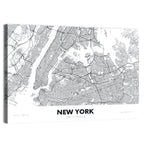 New York Street Grid Map Wall Art