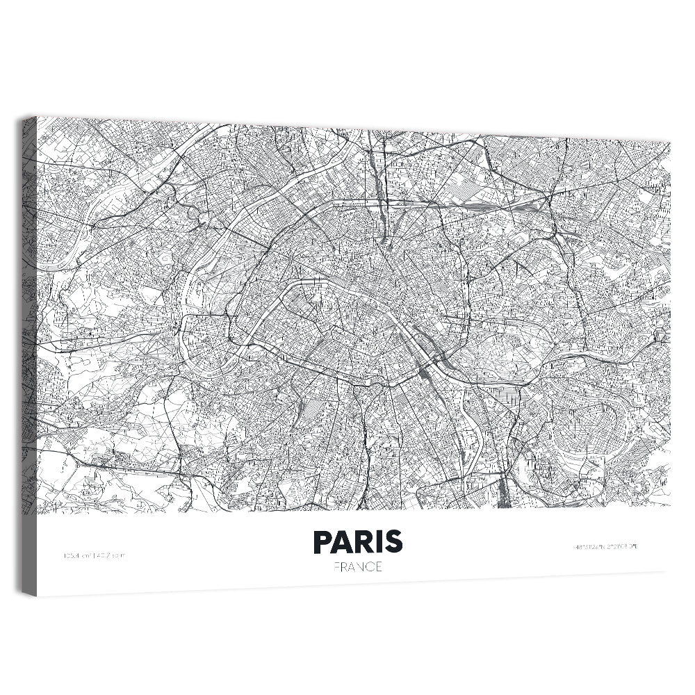 Paris Aerial Map Wall Art