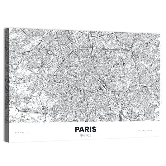 Paris City Map Wall Art