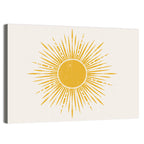 Golden Sunburst Boho Minimalist Wall Art