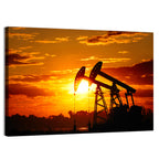 Sunset Oil Pump Jacks Wall Art