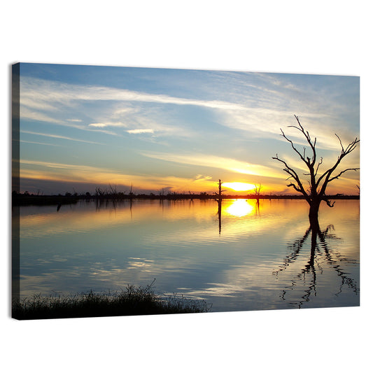 Murray River Sunset Reflection Wall Art
