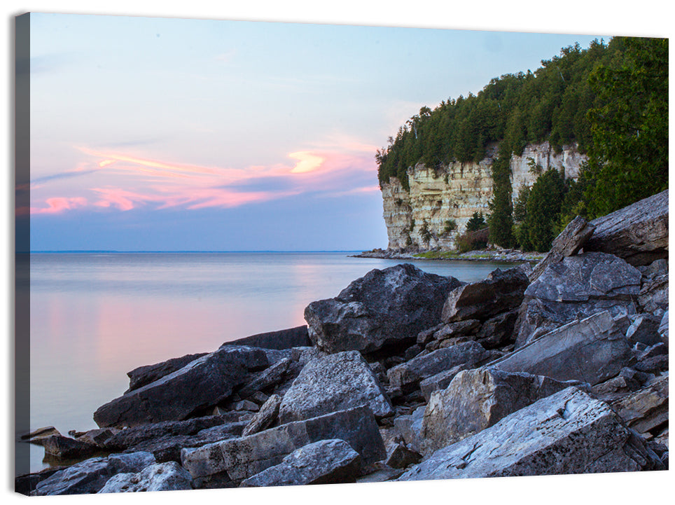 Lake Michigan Sunset Cliffs Wall Art