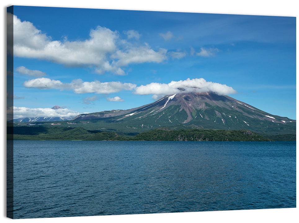 Ilyinsky Volcano Over Kuril Lake Wall Art
