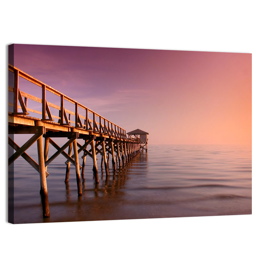 Gulf of Mexico Pier Wall Art, canvas print, landscape