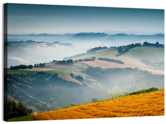 Morning Mist Over Tuscany Wall Art