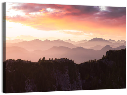 Vancouver Mountains at Sunset Wall Art