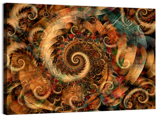 Golden Spiral Fractal Wall Art