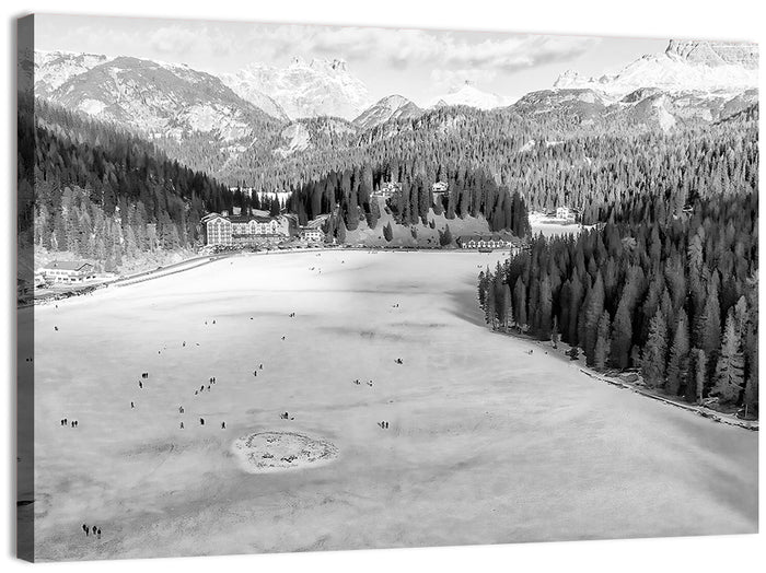 Dolomites at Lago Di Misurina Wall Art as a canvas print