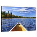 Yellow Canoe Bow on Blue Lake Wall Art