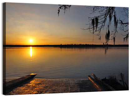Lake Conroe Sunset Reflection Wall Art
