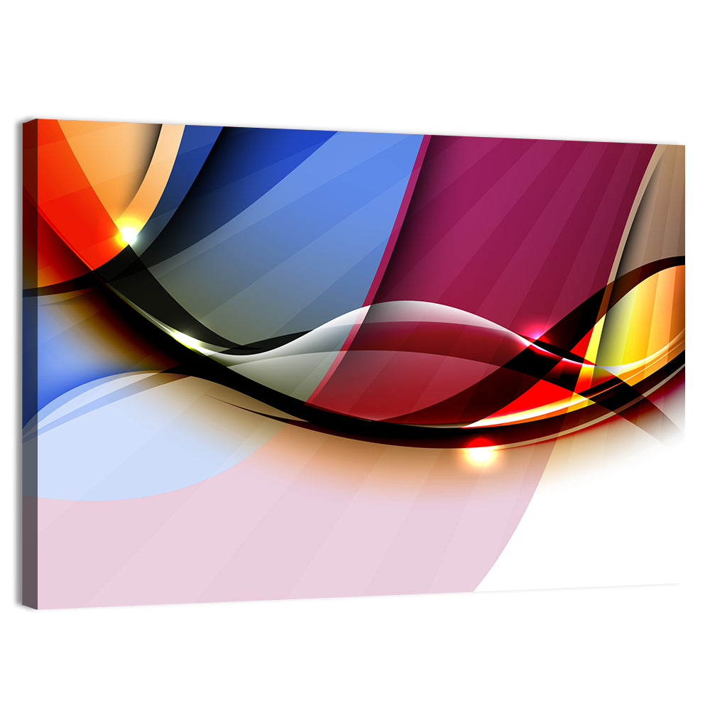Glowing Wave Abstraction Wall Art