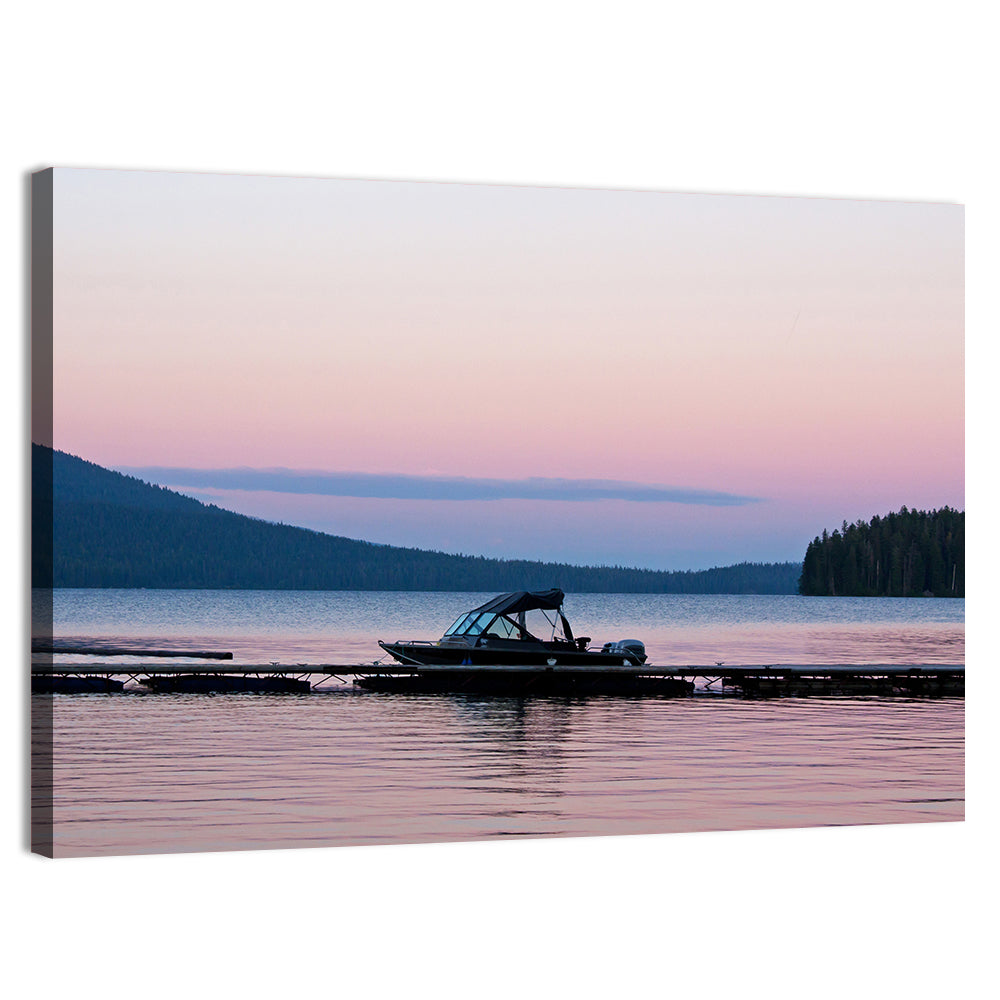 Odell Lake Dock at Twilight Wall Art