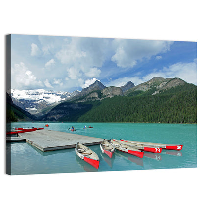 Red Canoes at Lake Louise Wall Art