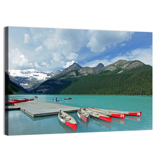 Red Canoes at Lake Louise Wall Art