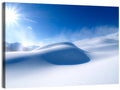 Sunlit Snow Dune Under Blue Sky Wall Art