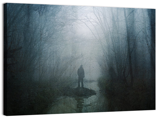 Foggy Forest Pathway Wall Art