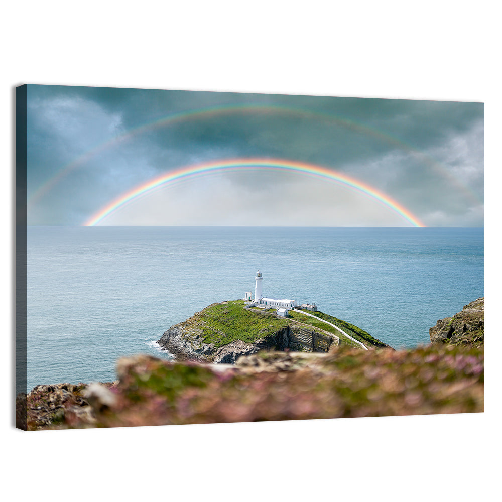 South Stack Lighthouse Coastline Wall Art, canvas print, landscape