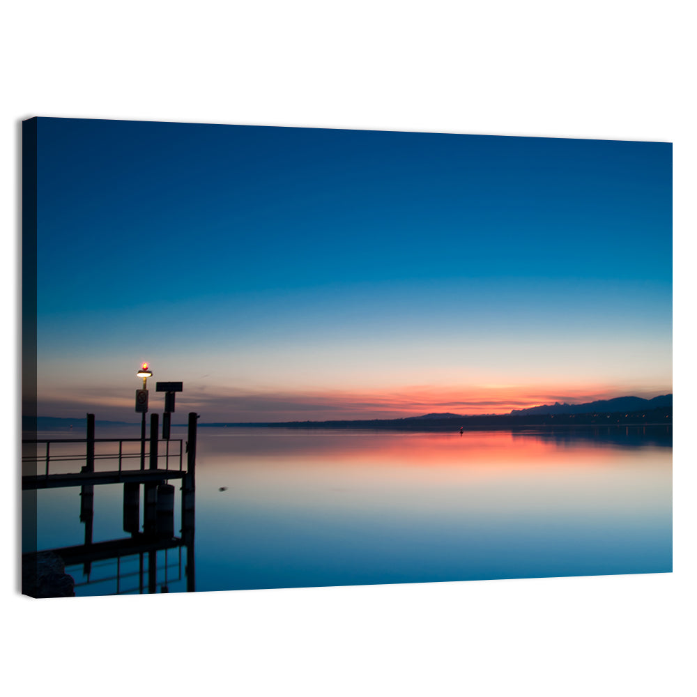 Lake Geneva Sunrise Pier Wall Art, canvas print, landscape