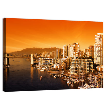 Vancouver Sunset Skyline Wall Art