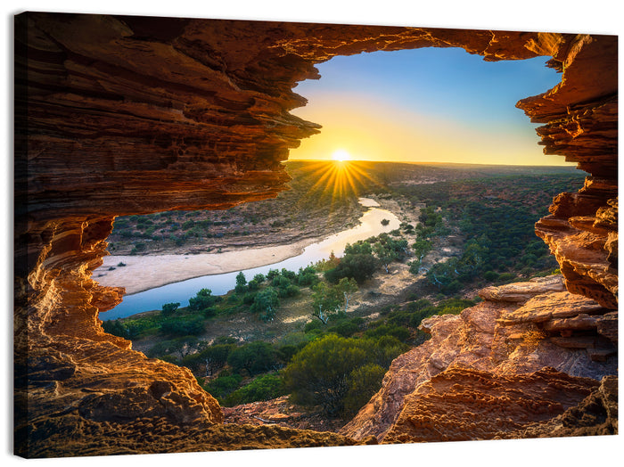 Nature's Window Sunrise, Kalbarri Wall Art as a canvas print