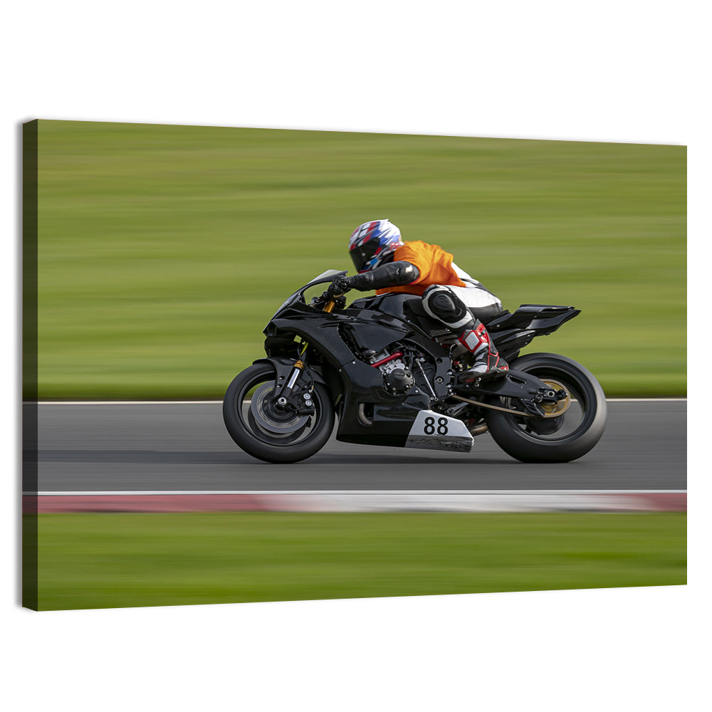 Motorcycle Racer No. 88 Wall Art, canvas print, landscape