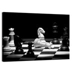 Fallen White King Chess Scene Wall Art
