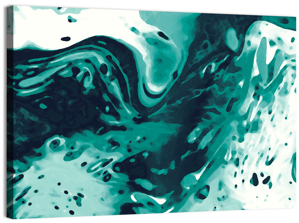 Teal Wave Abstract Wall Art, canvas print, landscape