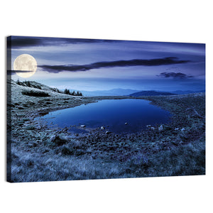 Mountain Lake at Night Wall Art