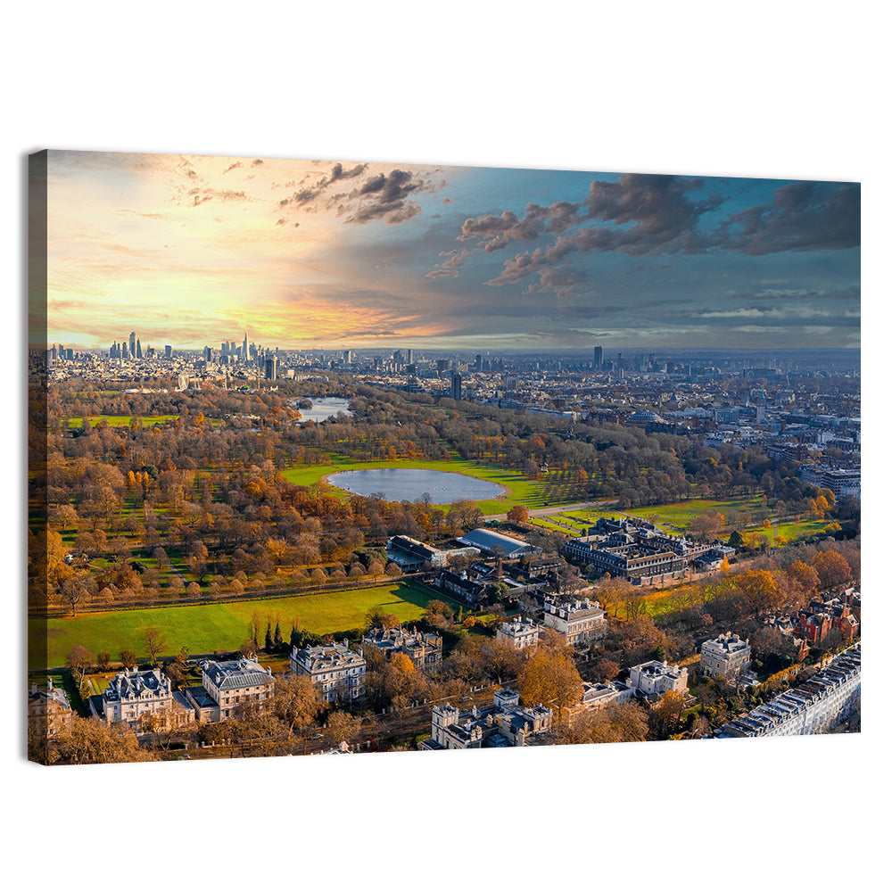 Cloudy Hyde Park Aerial Wall Art