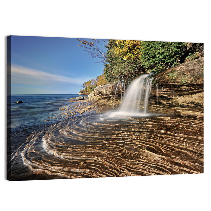 Little Miners Falls Waterfall Wall Art as a canvas print