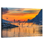 Lake Garda Sunset Birds Wall Art